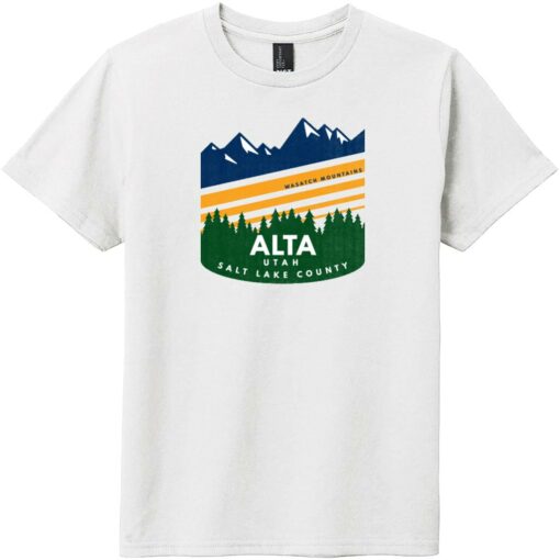 Alta Utah Wasatch Mountains Youth T-Shirt White - US Custom Tees