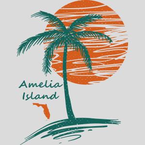 Amelia Island Palm Tree Design - US Custom Tees