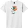 Amelia Island Palm Tree Youth T-Shirt White - US Custom Tees