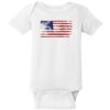 American Flag Distressed Faded Baby One Piece White - US Custom Tees