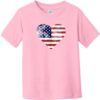 American Flag Heart Toddler T-Shirt Light Pink - US Custom Tees