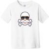 American Flag Sunglasses Retro Skull Toddler T-Shirt White - US Custom Tees