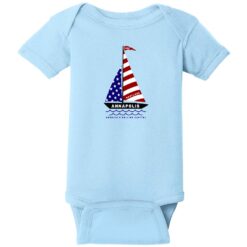 Annapolis America's Sailing Capital Baby One Piece Light Blue - US Custom Tees
