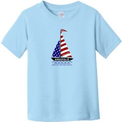 Annapolis America's Sailing Capital Toddler T-Shirt Light Blue - US Custom Tees
