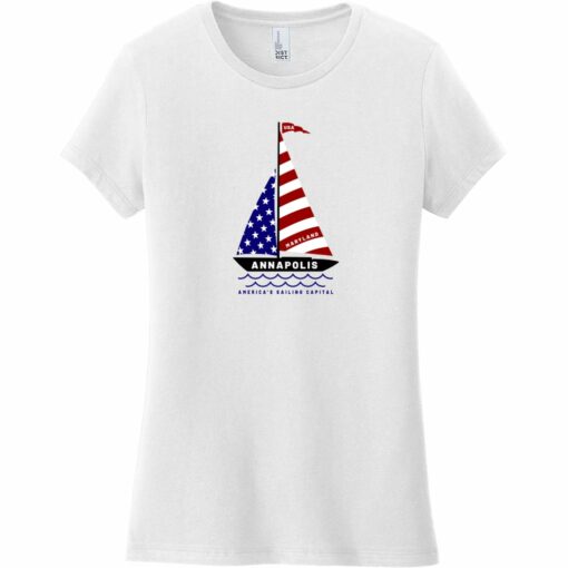 Annapolis America's Sailing Capital Women's T-Shirt White - US Custom Tees