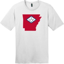 Arkansas Flag State Shaped T-Shirt Bright White - US Custom Tees