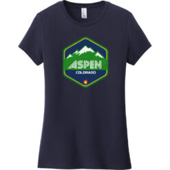 Aspen Colorado Mountain Women's T-Shirt New Navy - US Custom Tees