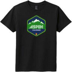 Aspen Colorado Mountain Youth T-Shirt Black - US Custom Tees