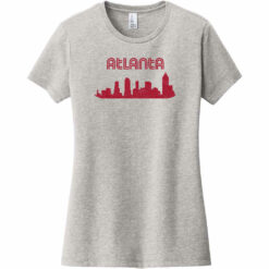 Atlanta City Skyline Retro Women's T-Shirt Light Heather Gray - US Custom Tees
