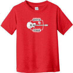 Austin Texas Live Music Capital Guitar Toddler T-Shirt Red - US Custom Tees