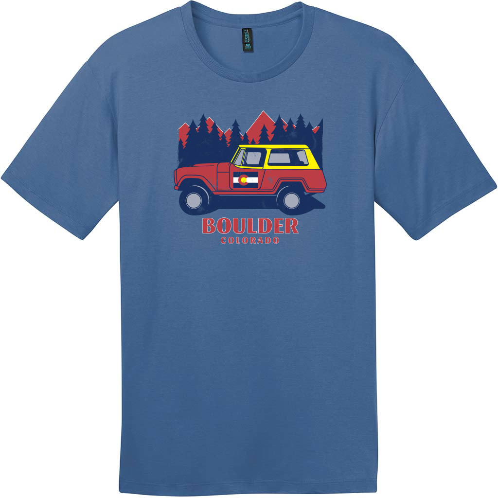 Boulder Colorado Vintage T-Shirt Maritime Blue - US Custom Tees