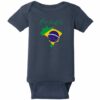 Brazil Country Flag Baby One Piece Navy - US Custom Tees