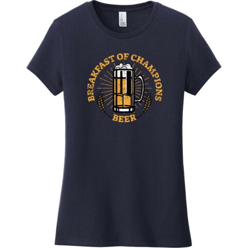 Breakfast Of Champions Beer Women's T-Shirt New Navy - US Custom Tees