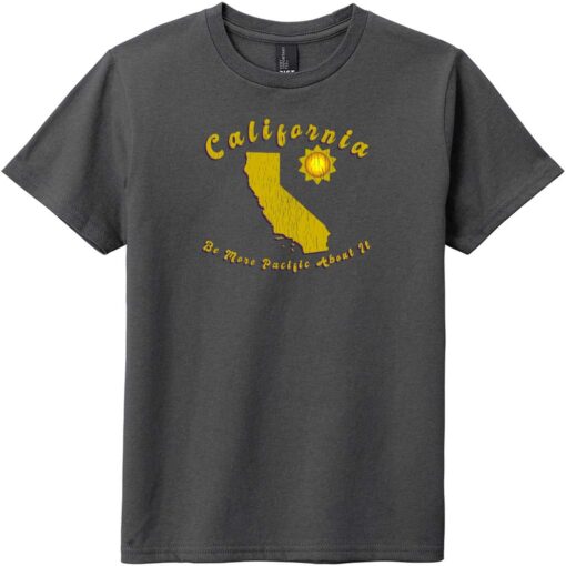 California Be More Pacific About It Youth T-Shirt Charcoal - US Custom Tees