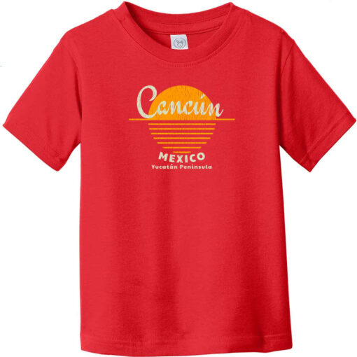 Cancun Yucatan Mexico Sun Toddler T-Shirt Red - US Custom Tees