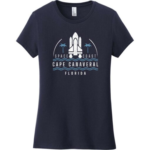 Cape Canaveral Space Coast Vintage Women's T-Shirt New Navy - US Custom Tees