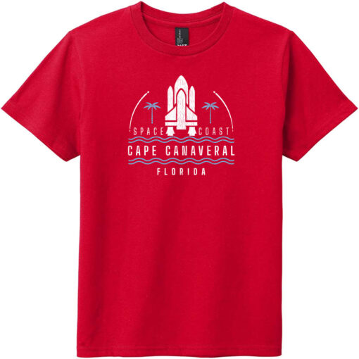 Cape Canaveral Space Coast Vintage Youth T-Shirt Classic Red - US Custom Tees