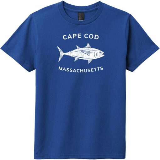 Cape Cod Massachusetts Tuna Youth T-Shirt Deep Royal - US Custom Tees