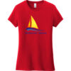 Catalina Island Sailboat Women's T-Shirt Classic Red - US Custom Tees