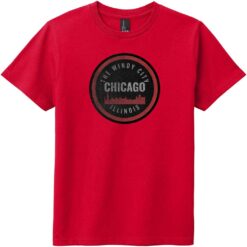 Chicago Illinois The Windy City Youth T-Shirt Classic Red - US Custom Tees