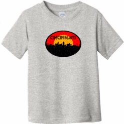 Cincinnati Ohio Skyline Retro Toddler T-Shirt Heather Gray - US Custom Tees