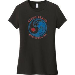 Cisco Beach Nantucket Surf Women's T-Shirt Black - US Custom Tees