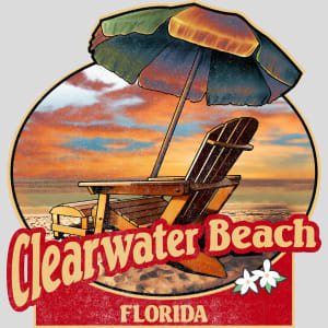 Clearwater Beach Florida Vintage Beach Design - US Custom Tees