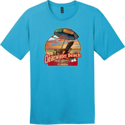 Clearwater Beach Florida Vintage Beach T-Shirt Bright Turquoise - US Custom Tees