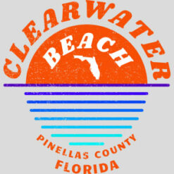 Clearwater Beach Sunset In Ocean Vintage Design - US Custom Tees