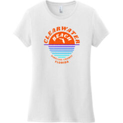 Clearwater Beach Sunset In Ocean Vintage Women's T-Shirt White - US Custom Tees