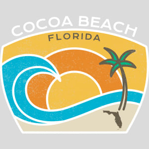 Cocoa Beach Florida Wave Design - US Custom Tees
