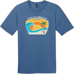 Cocoa Beach Florida Wave T-Shirt Maritime Blue - US Custom Tees