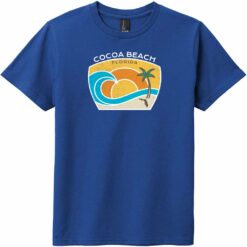 Cocoa Beach Florida Wave Youth T-Shirt Deep Royal - US Custom Tees