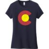 Colorado Flag Logo Women's T-Shirt New Navy - US Custom Tees