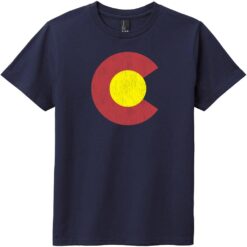 Colorado Flag Logo Youth T-Shirt New Navy - US Custom Tees