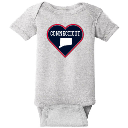 Connecticut Heart State Baby One Piece Heather - US Custom Tees