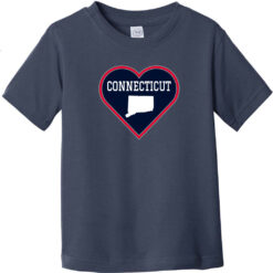 Connecticut Heart State Toddler T-Shirt Navy Blue - US Custom Tees