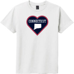 Connecticut Heart State Youth T-Shirt White - US Custom Tees