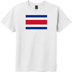 Costa Rica Flag Youth T-Shirt White - US Custom Tees