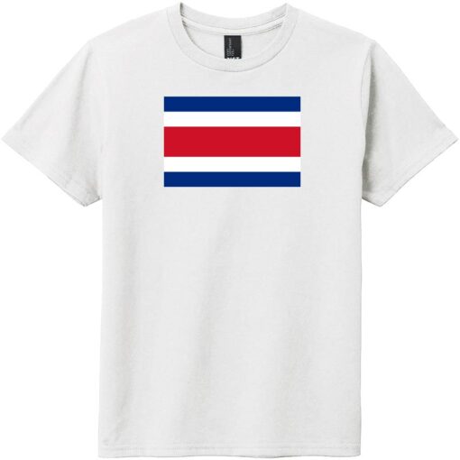 Costa Rica Flag Youth T-Shirt White - US Custom Tees