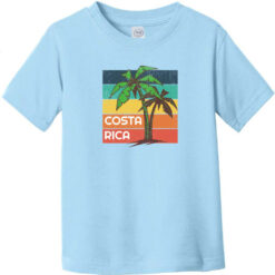 Costa Rica Palm Tree Vintage Toddler T-Shirt Light Blue - US Custom Tees