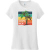Costa Rica Palm Tree Vintage Women's T-Shirt White - US Custom Tees