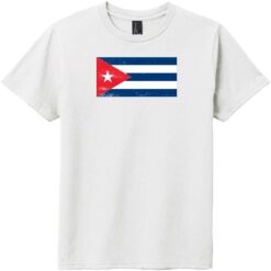 Cuba Vintage Flag Youth T-Shirt White - US Custom Tees