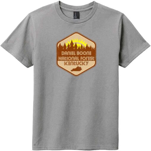 Daniel Boone National Forest Kentucky Youth T-Shirt Gray Frost - US Custom Tees