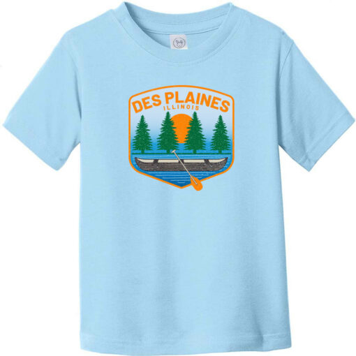 Des Plaines Illinois River Canoe Toddler T-Shirt Light Blue - US Custom Tees
