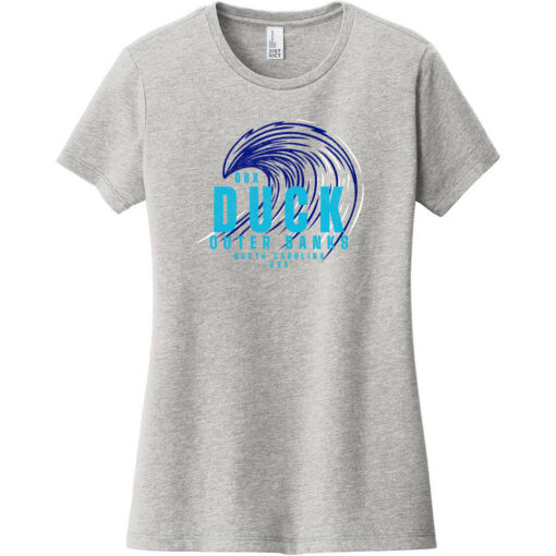 Duck NC OBX Surf Women's T-Shirt Light Heather Gray - US Custom Tees