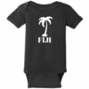 Fiji Palm Tree Baby One Piece Black - US Custom Tees