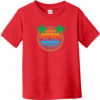 Folly Beach South Carolina Palm Trees Toddler T-Shirt Red - US Custom Tees