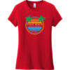 Folly Beach South Carolina Palm Trees Women's T-Shirt Classic Red - US Custom Tees