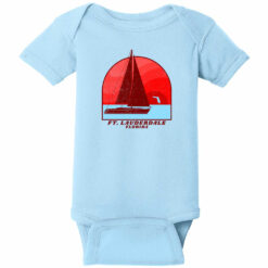 Fort Lauderdale Sailing Vintage Baby One Piece Light Blue - US Custom Tees
